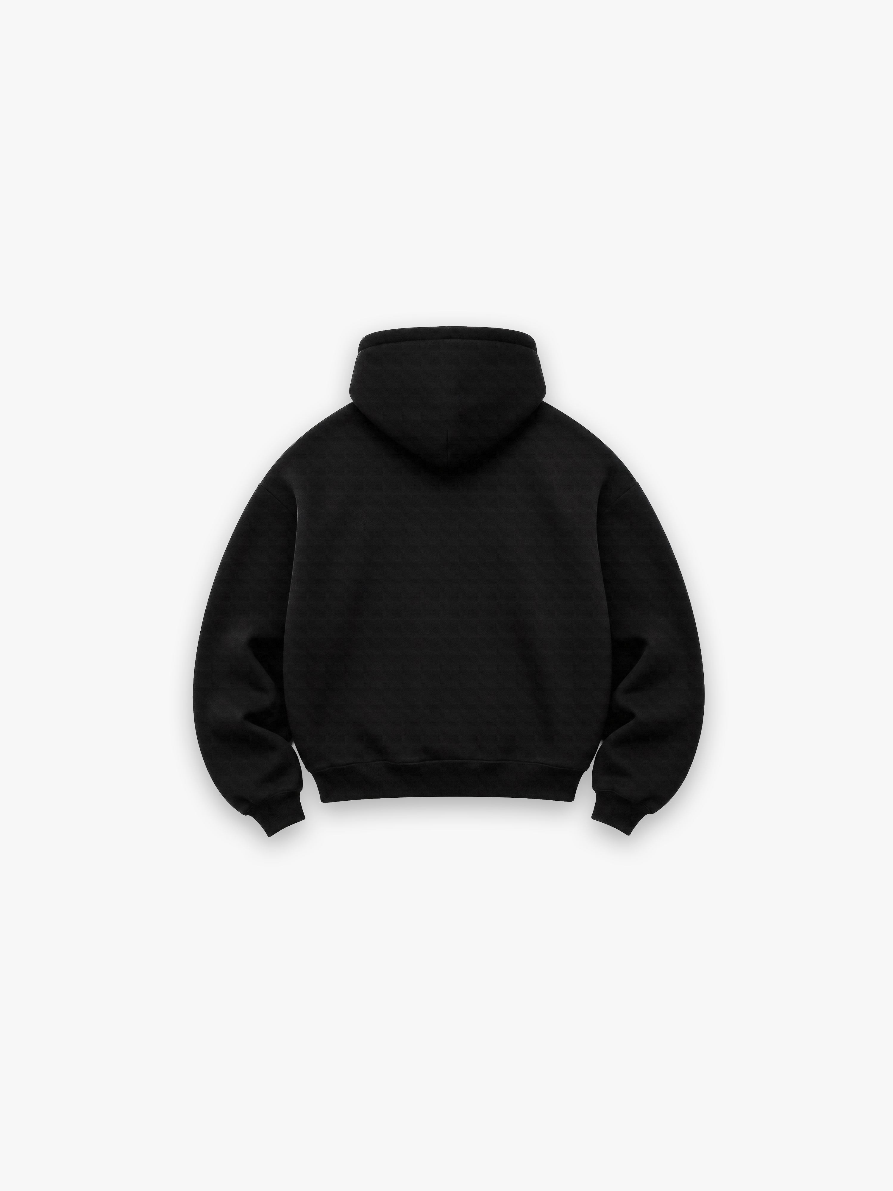 HERCXLES Lifting Club Heavyweight Hoodie - Black Tonal - back flat lay